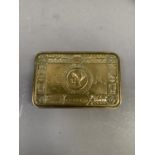 A WWI Queen Mary brass gift box, Christmas 1914