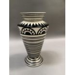 A Moorland silver lustre and cream vase in the Art Deco style, printed mark to underside, 19.5cm