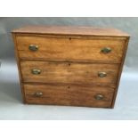 A 19th century mahogany chest having a lift up top above a dummy drawer front and two further