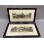 A pair of 19th century hand tinted engravings by Pollard, 'Coursing: The Chase' and 'The Death', a