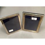 Two Elizabeth II silver photograph frames, rectangular, plain design, 20cm x 15cm and 21cm x 16cm,