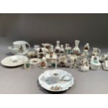 A quantity of crested china ware including Carlton, Arcadian and other makes, shaving mug, chamber