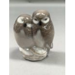 A Royal Copenhagen group of two owls, 8.5cm high