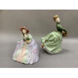 Two Royal Doulton china figures of Delicia HN1663 and Grace HN2318, 20cm and 15cm