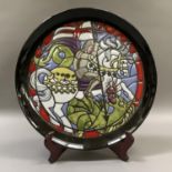 Poole pottery charger, the St George Plate designed by Tony Morris, painted by L.J Wills , no.246 of