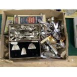 A large quantity of silver plated cutlery, loose and in boxes