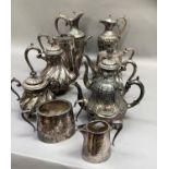 A quantity of Victorian and Edwardian EPBM and EPNS teapots, coffee pots and ewers