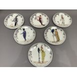 A set of six Villeroy and Boch 'Design 1900' fashion plates, 20cm diameter