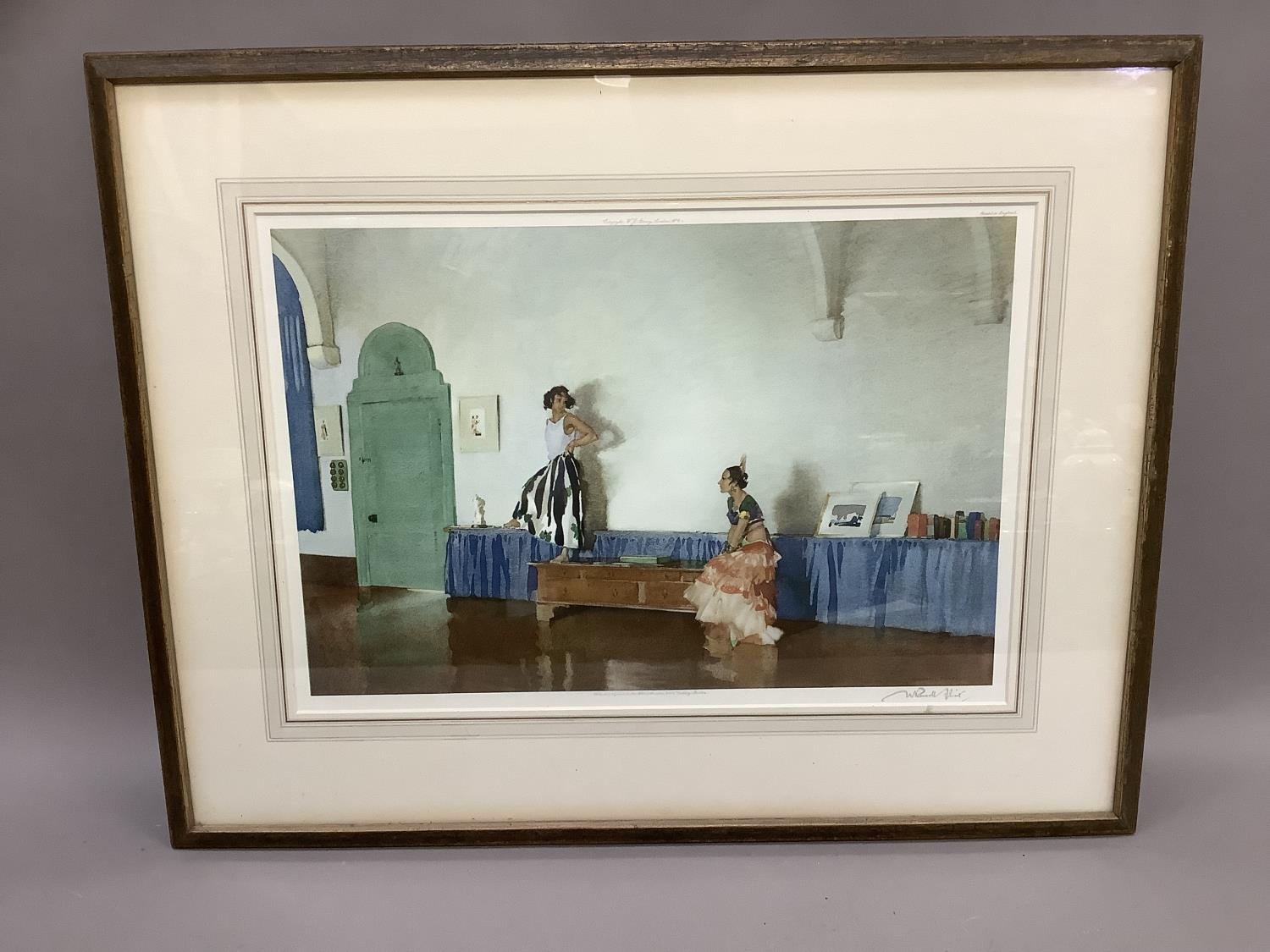 By and after Sir William Russell Flint RA, In My Studio, colour print, published by W J Stacey,