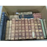 Nine volumes The Novels of Victor Hugo, The Valjean edition, half calf with marbled boards, together