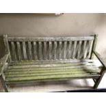 A teak garden bench, 193cm width