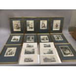 A set of ten black and white engravings of children in various pursuits each with title in French,