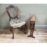 An Edwardian mahogany Sutherland table together with a Victorian mahogany salon chair with