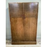 Gentleman's Compactum oak veneered 2 door wardrobe the interior fitted for ties, dressing gown hook,