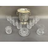 A set of eight Royal Brierley cut glass whisky tumblers, water jug, preserve pot etc together with a