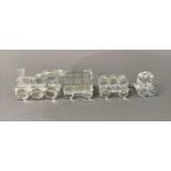 A Swarovski crystal four part train with locomotive, 19cm long