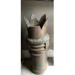 A salt glazed chimney pot (section of decorative top missing) 112 cm high