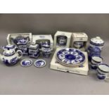 A large quantity of Rington's Maling tea ware including bowls, caddies, teapot, storage jars, plates