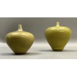 Berndt Friberg (Sweden 1899-1981), An olive green haresfur glazed miniature porcelain vase of