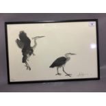 By and after Julian Williams, Herons, etching no.9/100, signed in pencil to the margin, 32.5cm by