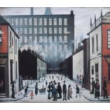 After Laurence Stephen Lowry (1886-1976), street scene (Southport), colour reproduction, unsigned,