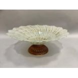 A Murano glass centrepiece dish by Silivestri Arte, Italy 20/21st century, of shell form in opaque