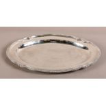 A GEORGE IV SILVER MEAT DISH, Robert Hennell II London 1820, of shaped oval outline, with gadroon