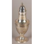 A GEORGE III SILVER SUGAR CASTER OF TAPERED CYLINDRICAL FORM, probably by Robert Hennell, London