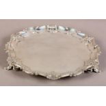 AN EDWARD VII SILVER SALVER, Edward Barnard and Sons Ltd London 1905, circular with pie crust and