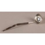 A MID 19TH CENTURY SILVER TODDY LADLE with baleen handle, David Crichton Rait, Glasgow 1857