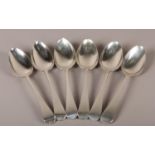 A SET OF SIX GEORGE III SILVER OLD ENGLISH TABLE SPOONS by Wm. Eley & Wm. Fearn, London 1806,