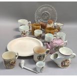 Collection of commemorative ware including a commemorative clay pipe for Edward VII 1902,