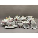 A modern Spode service of Marlborough Sprays design comprising teapot, coffee pot, large milk jug,