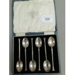 A boxed set of six George V silver seal top teaspoons, by Northern Goldsmith's Company Sheffield