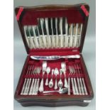 A canteen of silver plated King's pattern cutlery for six