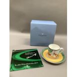 A Wedgwood coffee can and saucer from the Cafe Chic collection of Brookfield's design, boxed