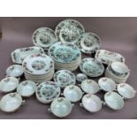 An Adam's Calyx ware dinner service of Ming Jade design including six dinner plates, eight small