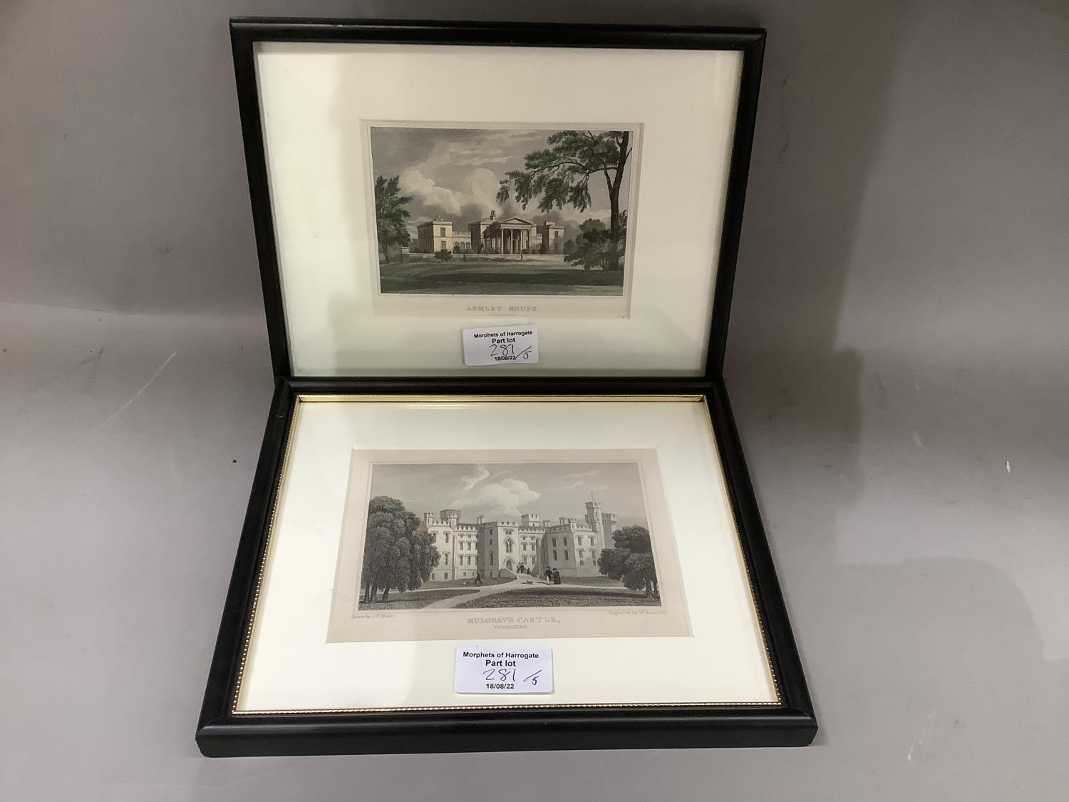 Four hand tinted engravings of Leeds, Armley House, Court House, Leeds Library together with The - Image 3 of 3