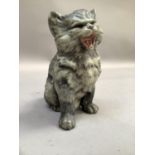 A late Victorian/Edwardian pottery figure of a cat, registered number 481523