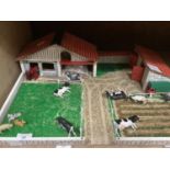 A model farm with animals