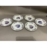 A set of six Davenport ironstone china plates of floral decoration, with faults