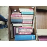 Two boxes of books, mixed titles, housekeeping, novels, Uncle Remus colour illustrations, four