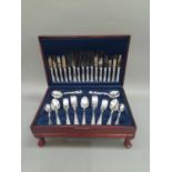 A canteen of silver plated cutlery for eight including eight dinner knives and forks, eight