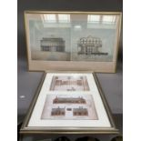 Facsimile of architect drawings for Leeds School Board Chapeltown School, twin window mount, overall