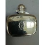 An Edward VII silver spirit flask engraved with initials by James Dixon and Sons, Sheffield 1909
