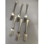 A set of six silver dessert forks, London 1900, total approximate weight 10oz