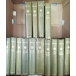 Fourteen uniform bound vols, Balzac, green cloth and gilt bindings, Caxton edition.