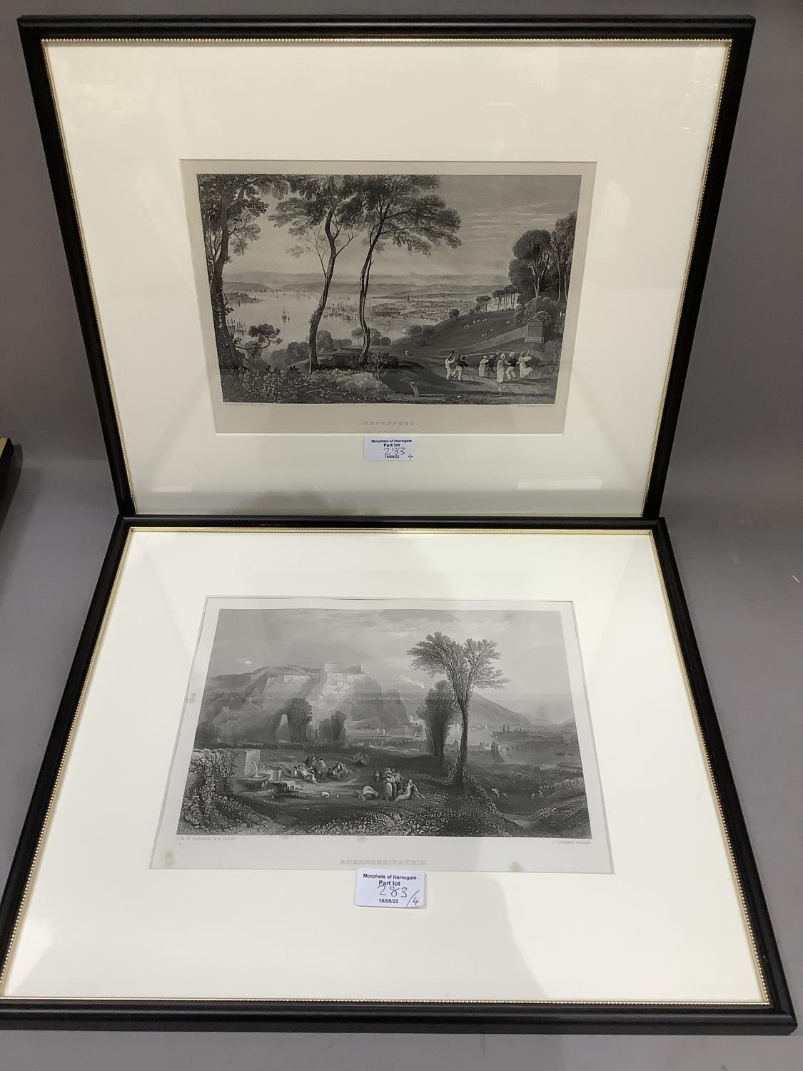 Four engravings after Turner including the Golden Bow, Apollo and Daphne in the Vale of Tempe, - Image 2 of 2