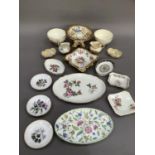 Hammersley china comport, square dish, a Minton Haddon Hall oval plate, Coalport moulded and