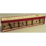 A Britain's set of lead Boy Scout signallers, in original red cardboard box with pictorial label vgc